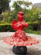 femme-fleur d'IsA(terre céramique rouge) - la petite rose.(collection privée).